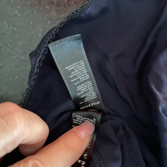 Elegant Peacoat Blue Lace Bra and Panty Set - Picture 12 of 12